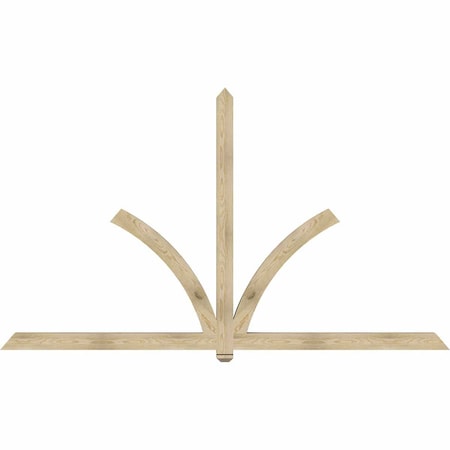 Ekena Millwork Redmond Rough Sawn Timber Gable Bracket, Douglas Fir, 108"W x 63"H x 4"D x 4"F, 14/12 Pitch GBW108X63X0404RED00RDF